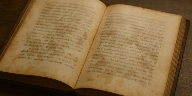 Ad Open Book Faded Ink Water Damage