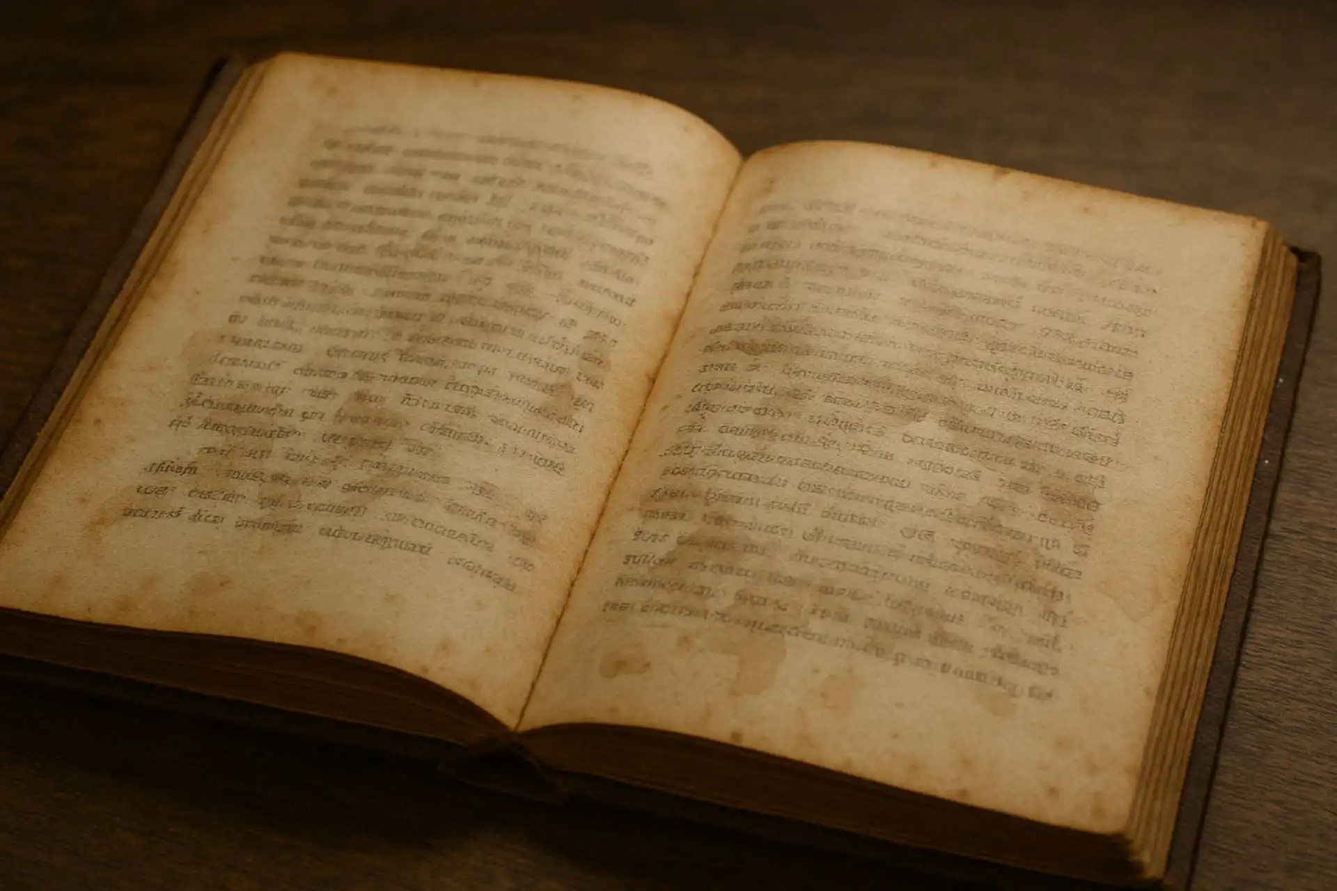 Ad Open Book Faded Ink Water Damage