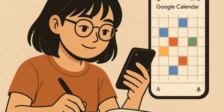 Aika Journaling Google Calendar Illustration