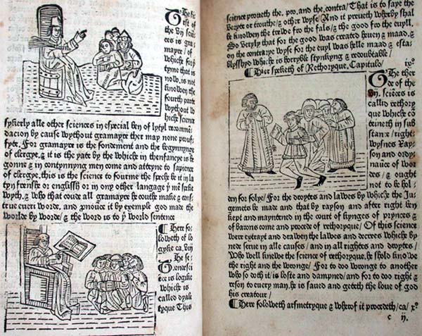 Caxton Mirror Of World Chapter Grammar Logic Rethoric