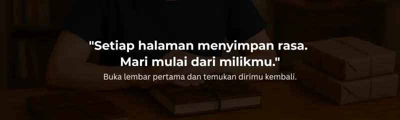Banner CTA menampilkan pengalaman pengguna dengan jurnal kulit Hibrkraft.