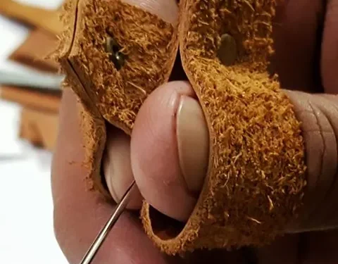 Hibrkraft Leather Notebook Handmade Detail