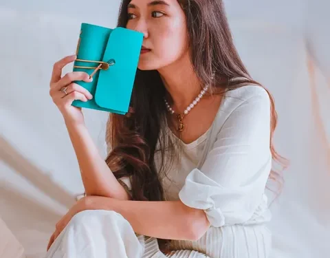 Hibrkraft Teal Leather Notebook Woman