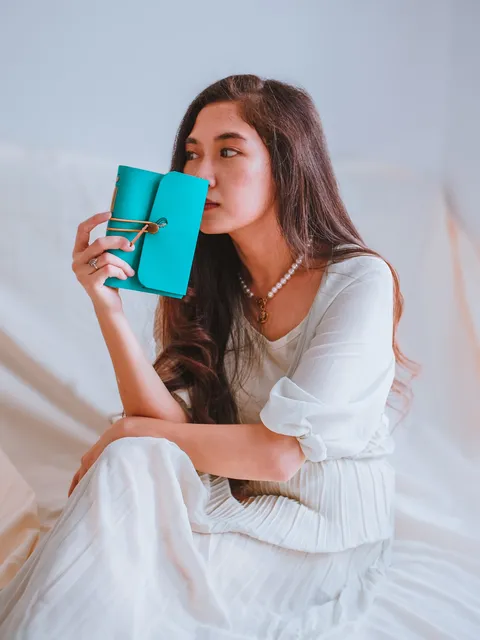 Hibrkraft Teal Leather Notebook Woman