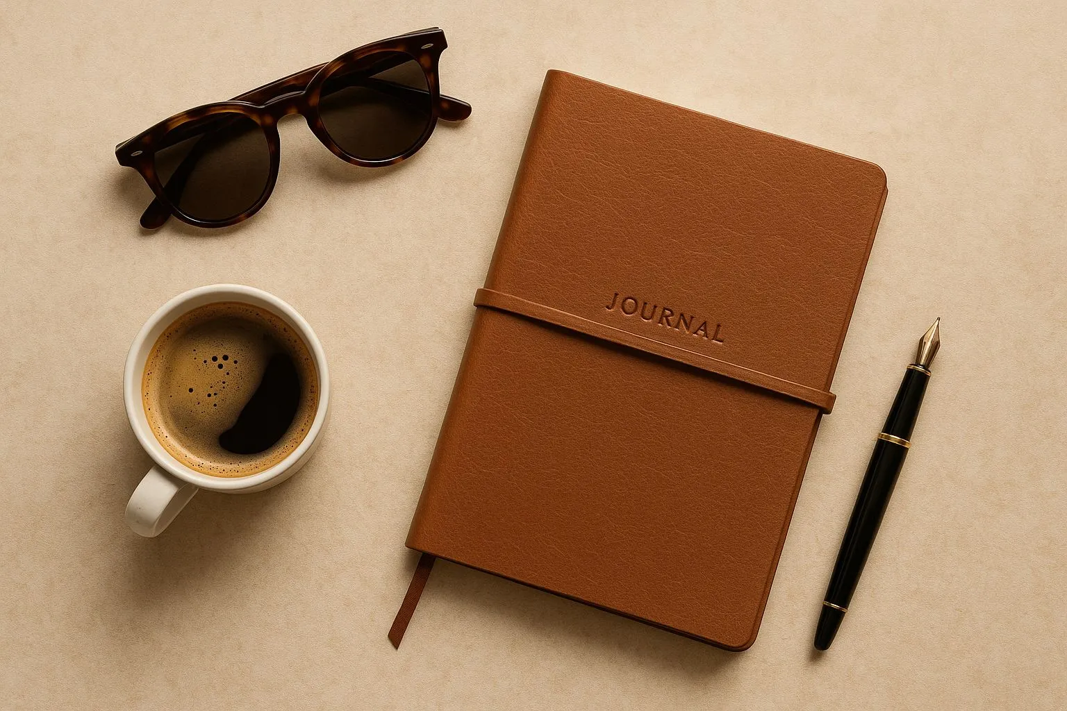 Leather Journal Coffee Pen