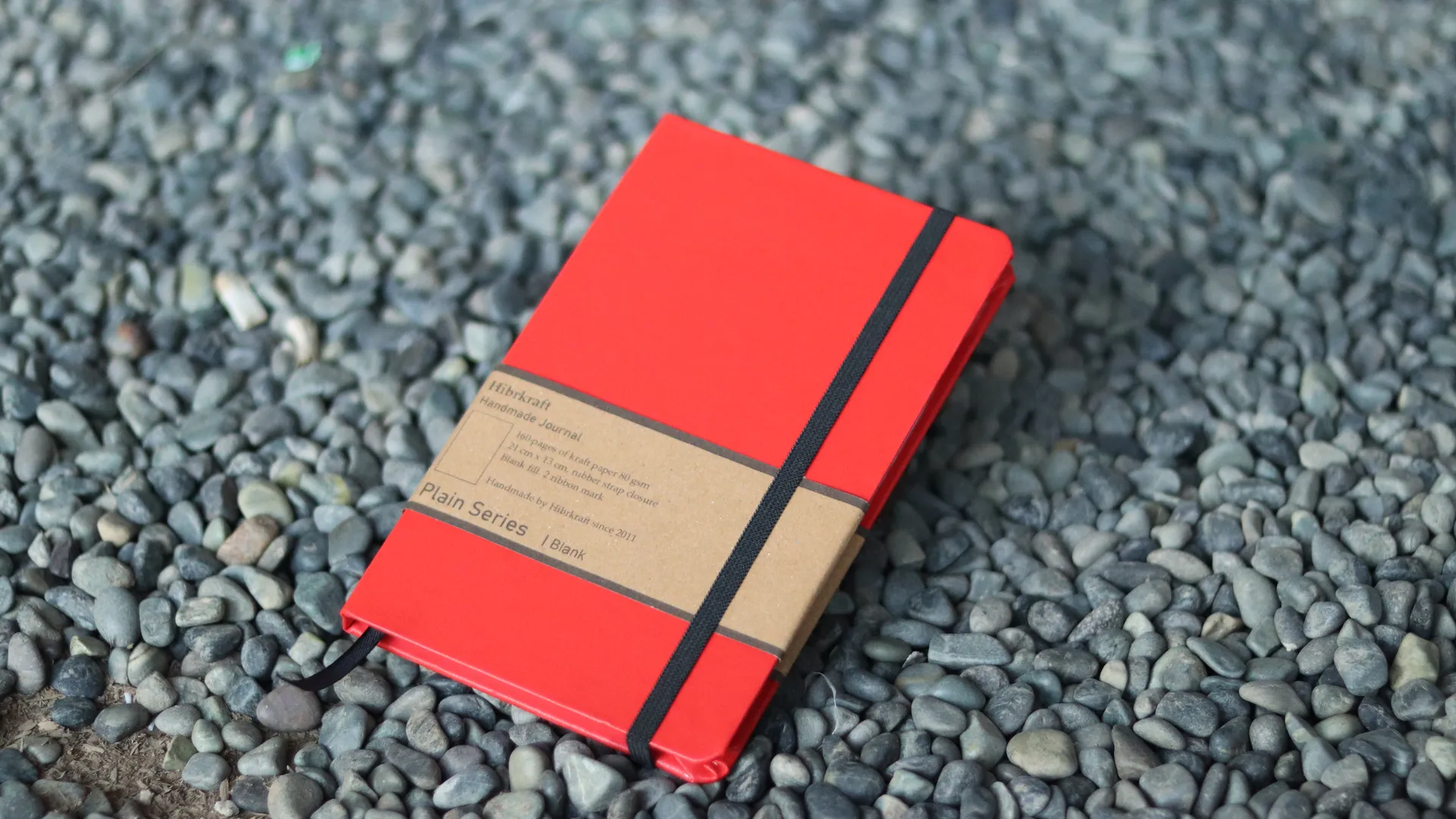 Red Leather Notebook With Kraft Band Plain Series