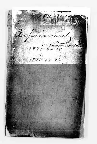 Thomas Edison Experiment Journal