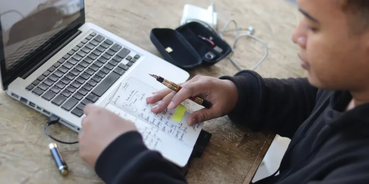 Writing By Hand Man Macbook