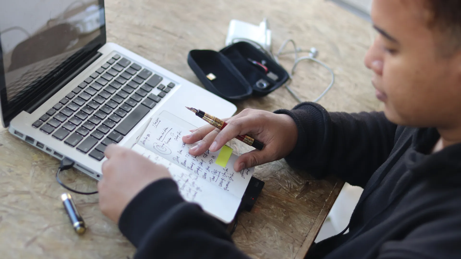 Writing By Hand Man Macbook