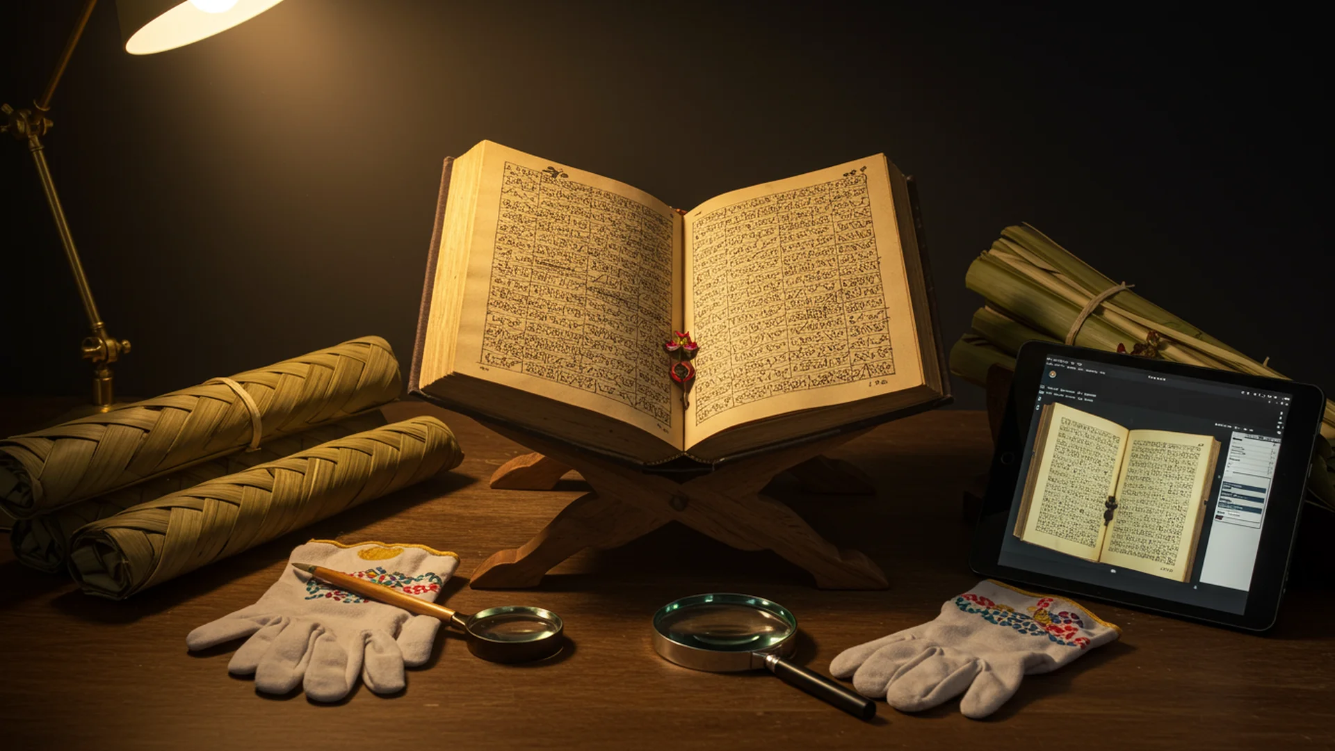 Ancient Book Study Table Setup Research