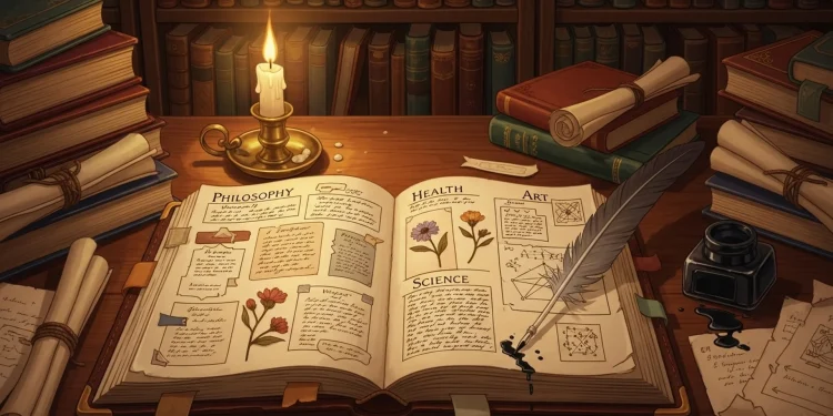 Ancient Library Study Book Pages