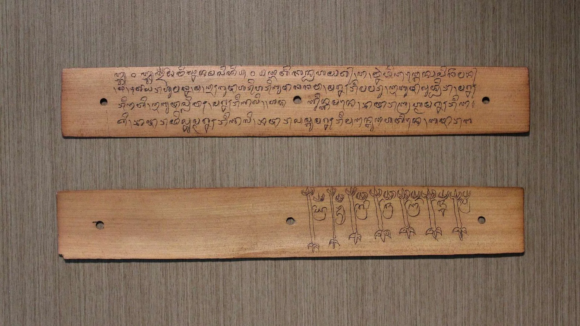 Ancient Wooden Inscriptions With Script