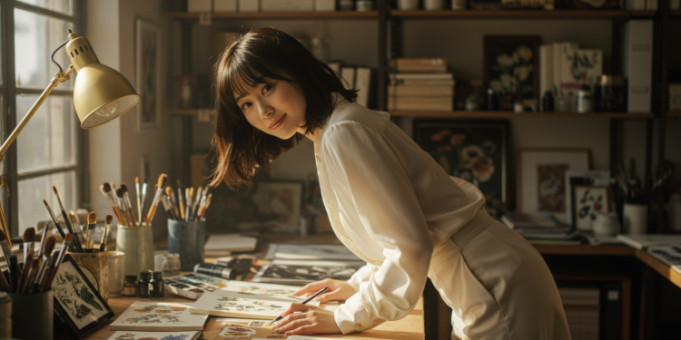 Artist Botanical Illustration Studio Work Sunlight