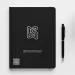 Black Notebook With Logo Pen Plant