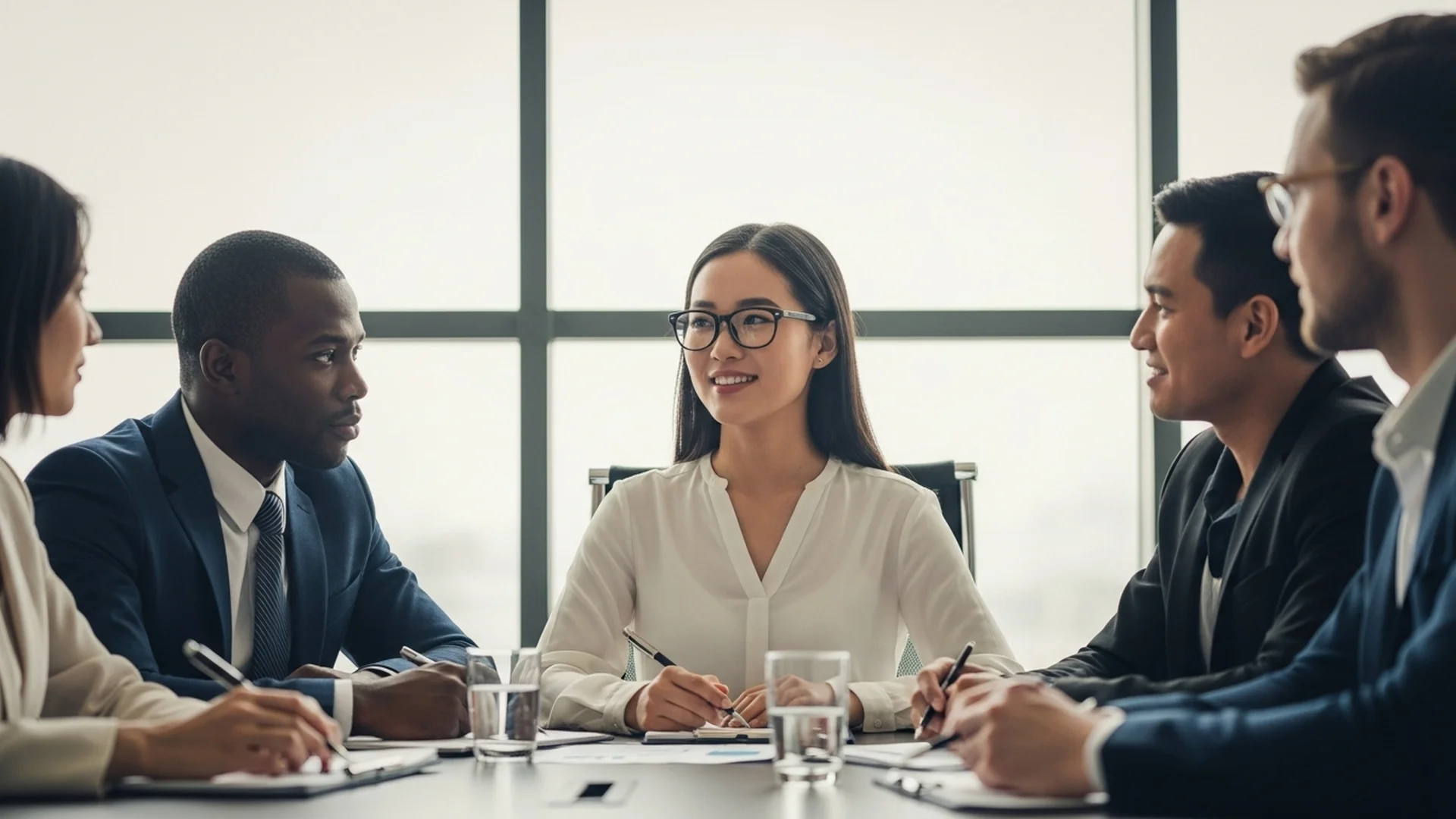 Business Meeting Diverse Team Discussion