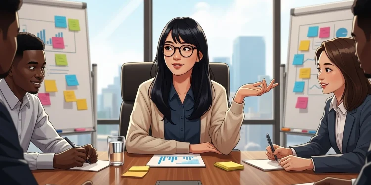 Business Team Meeting Presentation Illustration