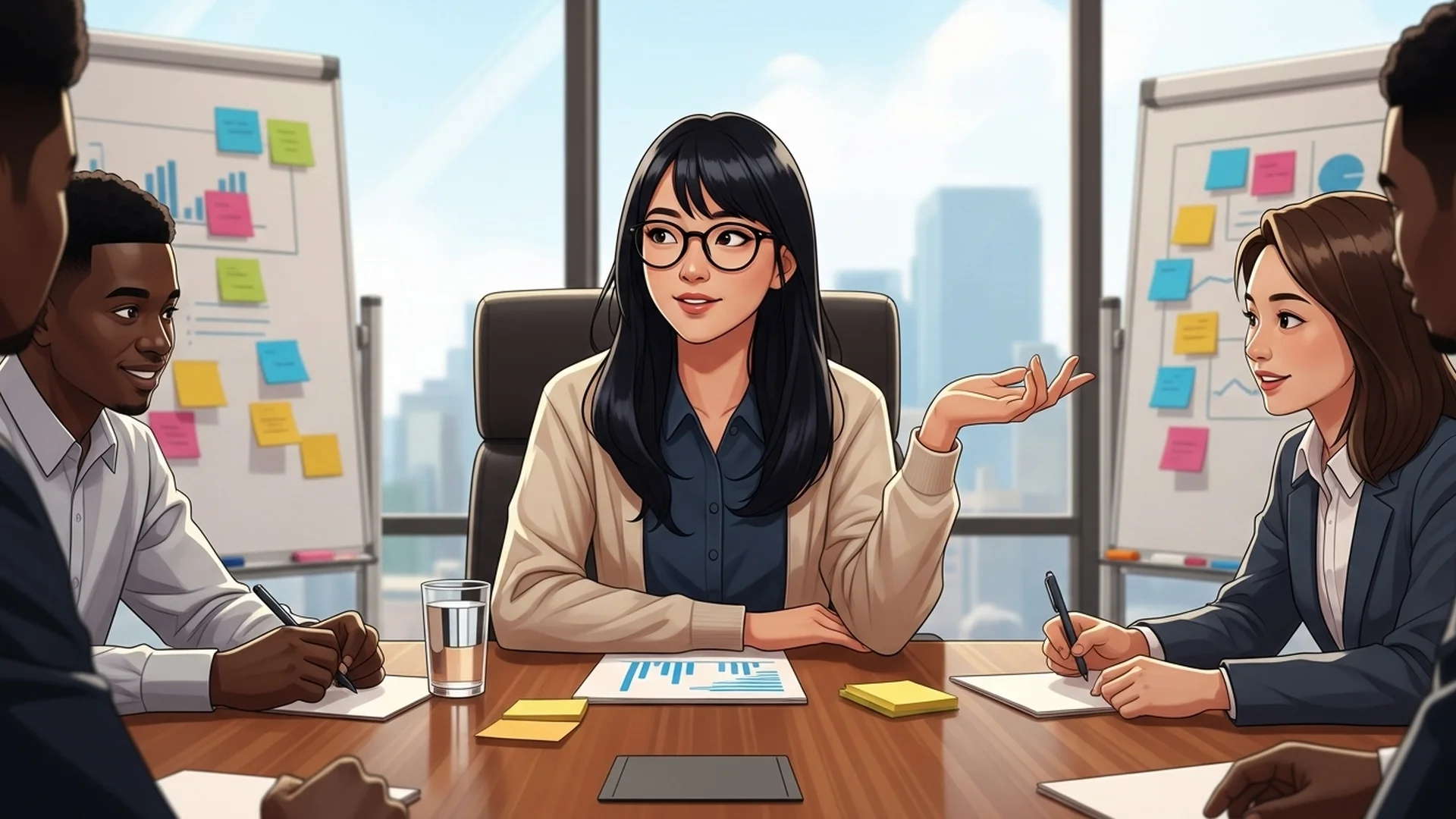 Business Team Meeting Presentation Illustration