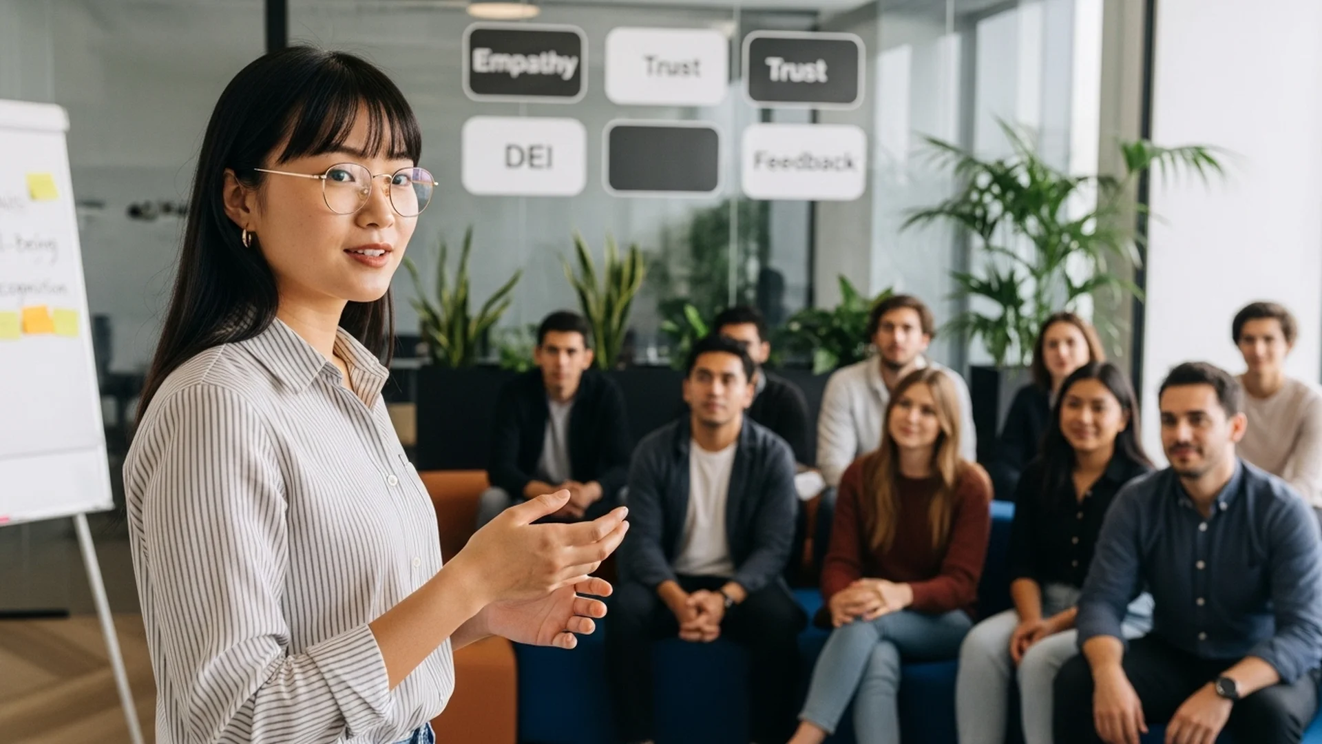 Businesswoman Giving Presentation To Team Meeting