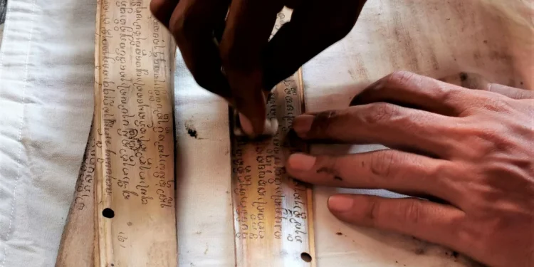 Cleaning Ancient Palm Leaf Manuscript
