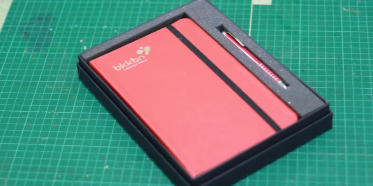 Custom Branded Notebook Pen Set Red Bkbkn