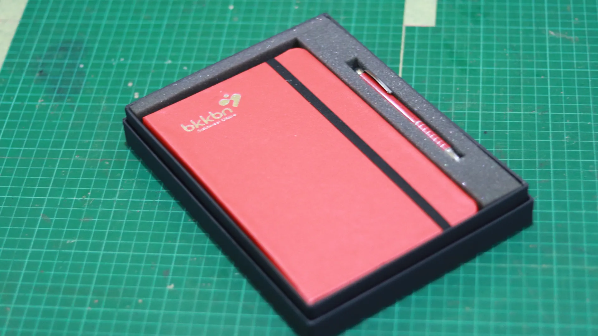 Custom Branded Notebook Pen Set Red Bkbkn