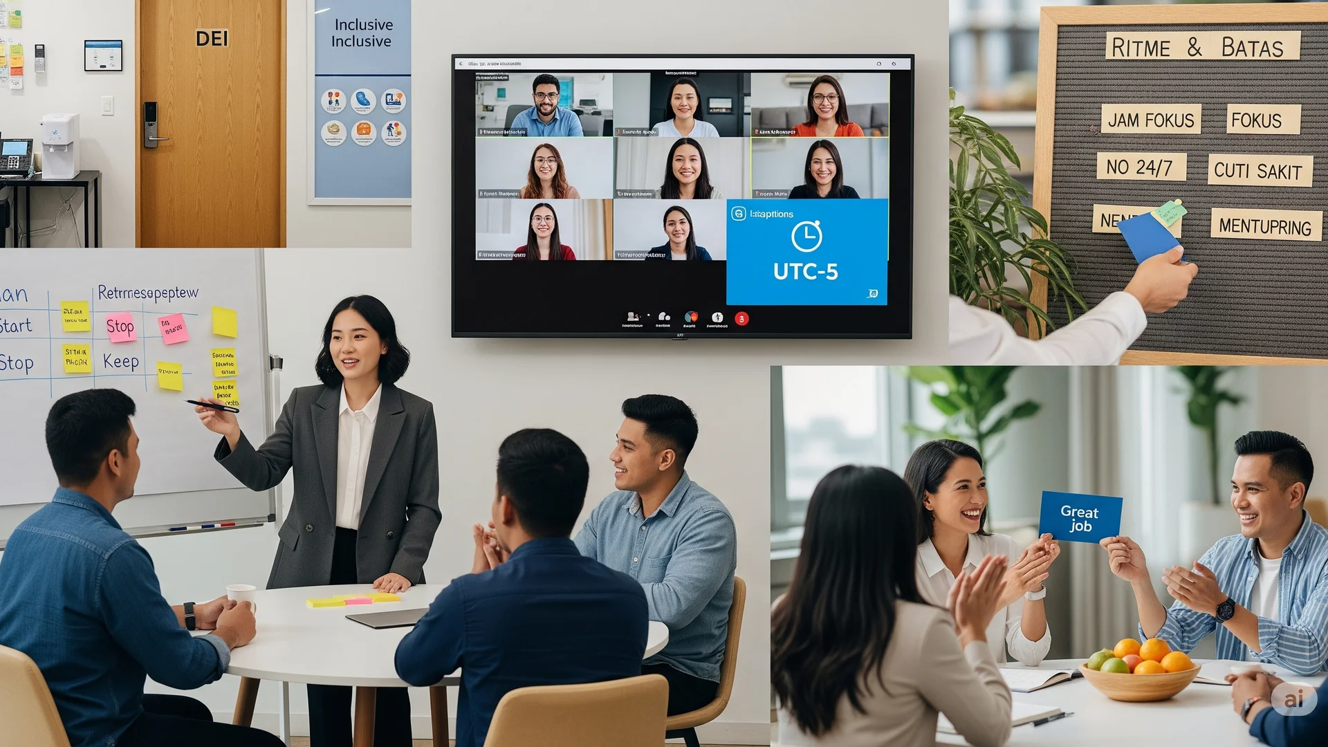 Diverse Team Meeting Collaboration Success