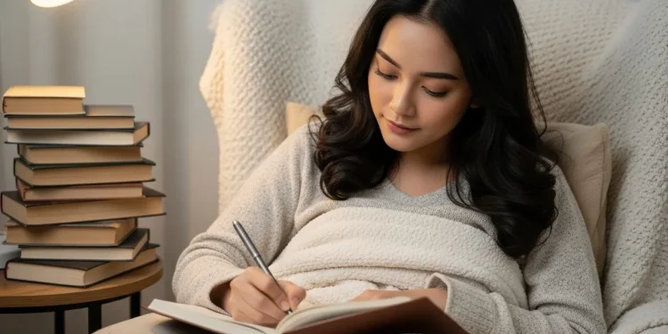 Gadis Cantik Melakukan Affirmation Journaling