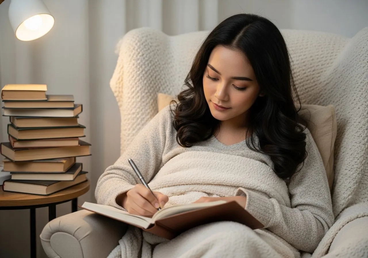 Gadis Cantik Melakukan Affirmation Journaling