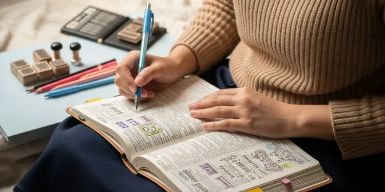 Girl Annotating A Book