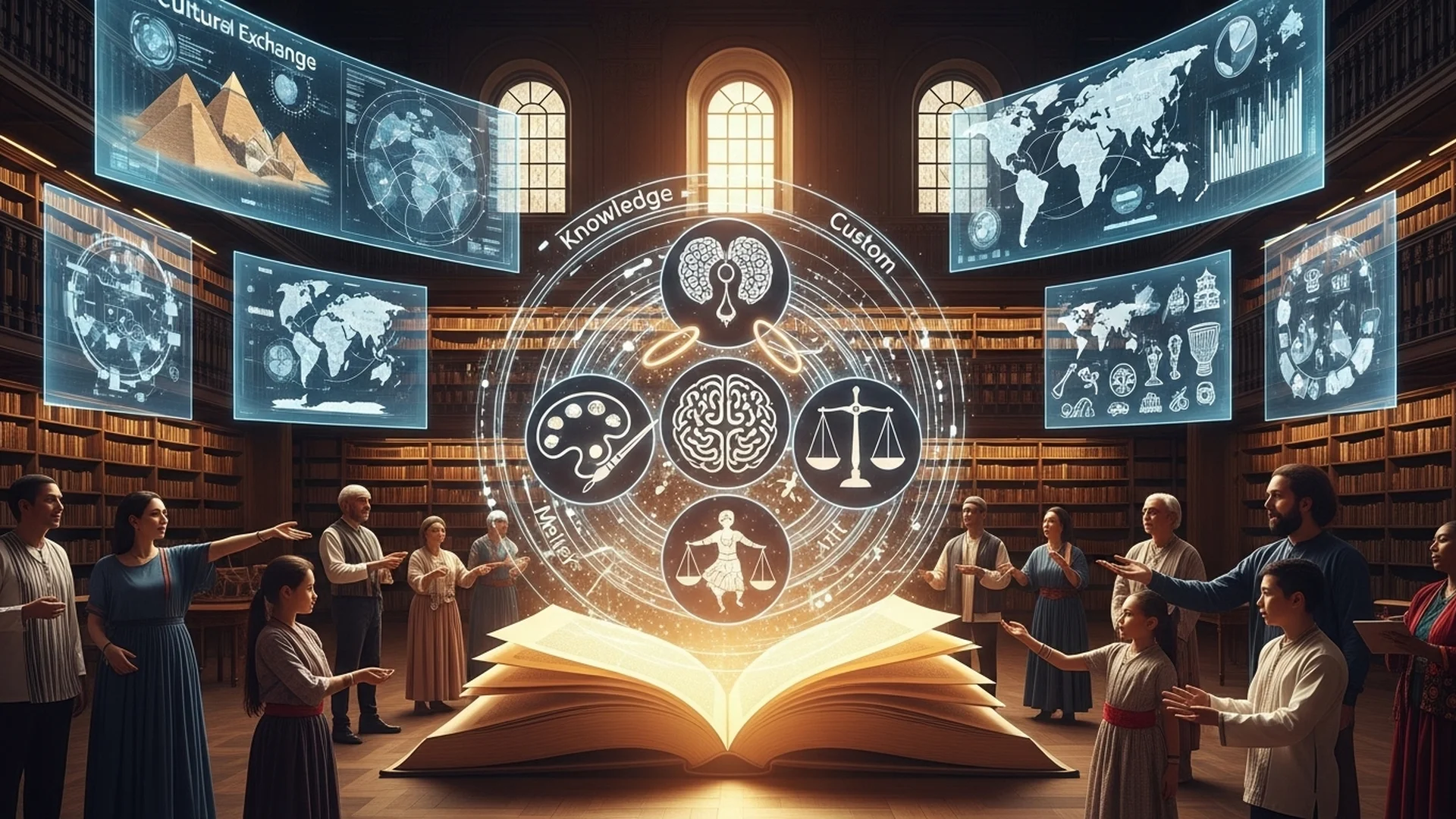 Global Knowledge Exchange Library Hologram
