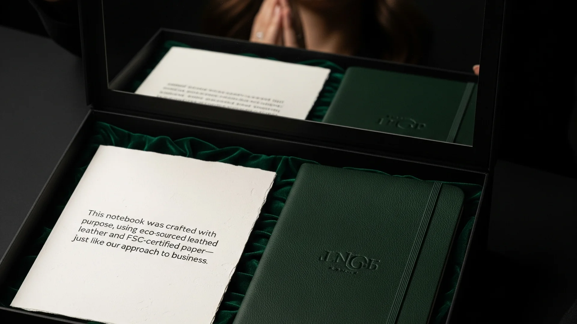 Green Leather Notebook Gift Box