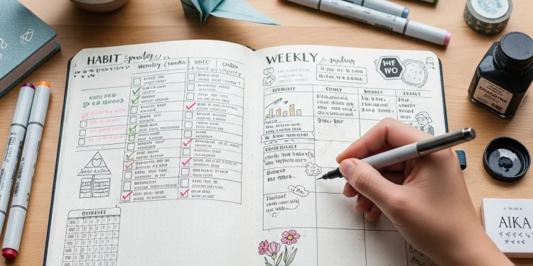 Habit Tracker Planner Notes Weekly