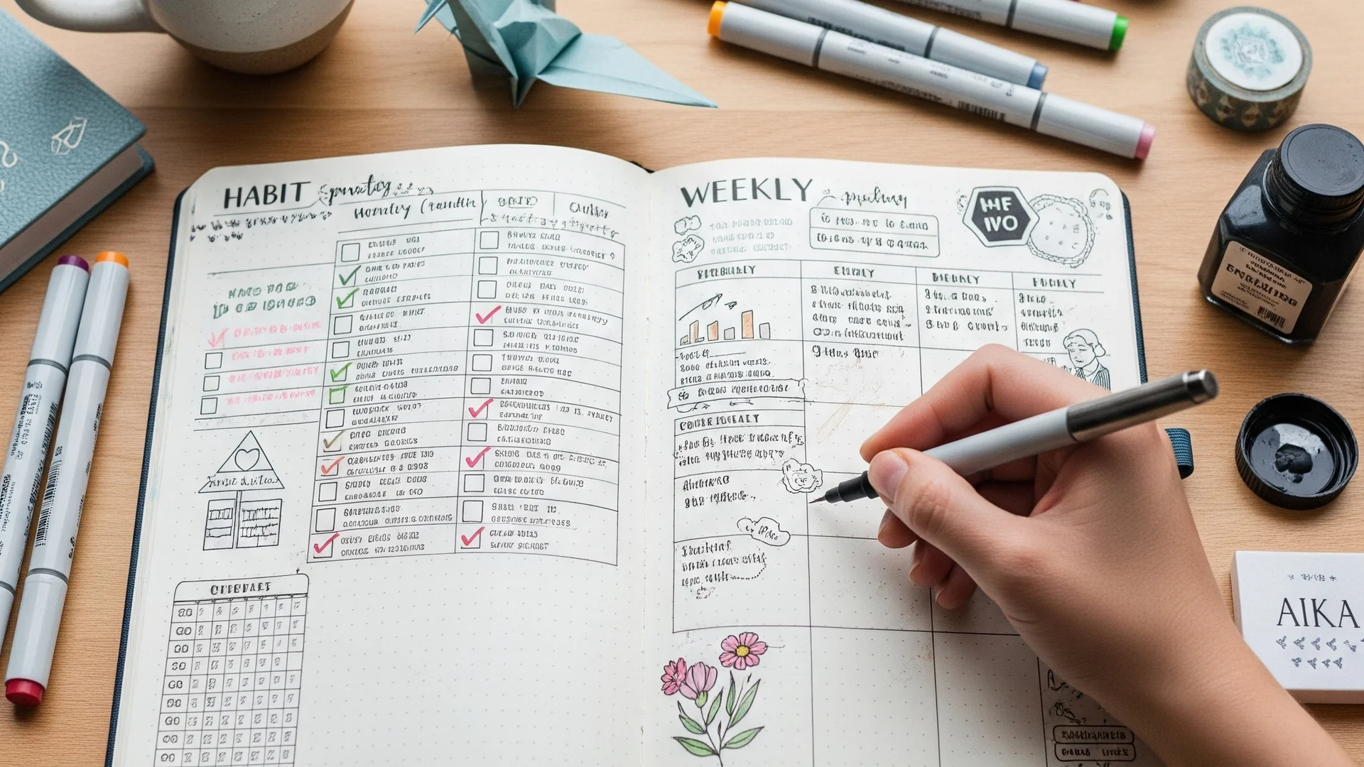 Habit Tracker Planner Notes Weekly