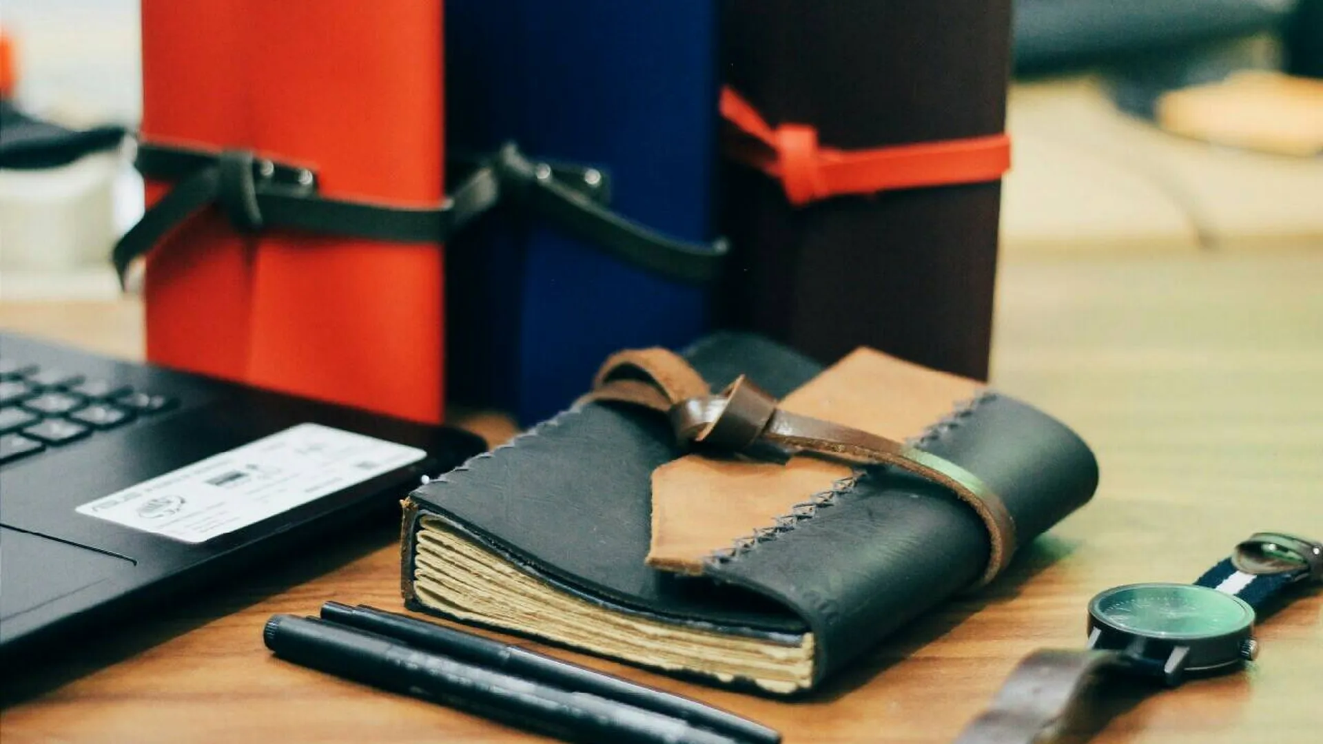 Hibrkraft Leather Notebooks On Desk