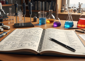 Lab Notebook Chemicals Experiments Science