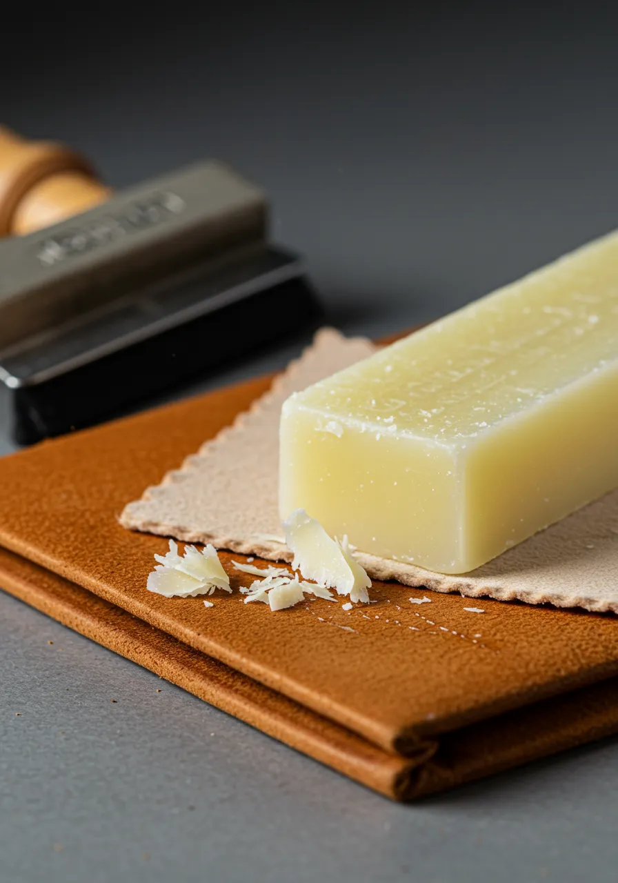 Leather Care Beeswax Bar On Leather