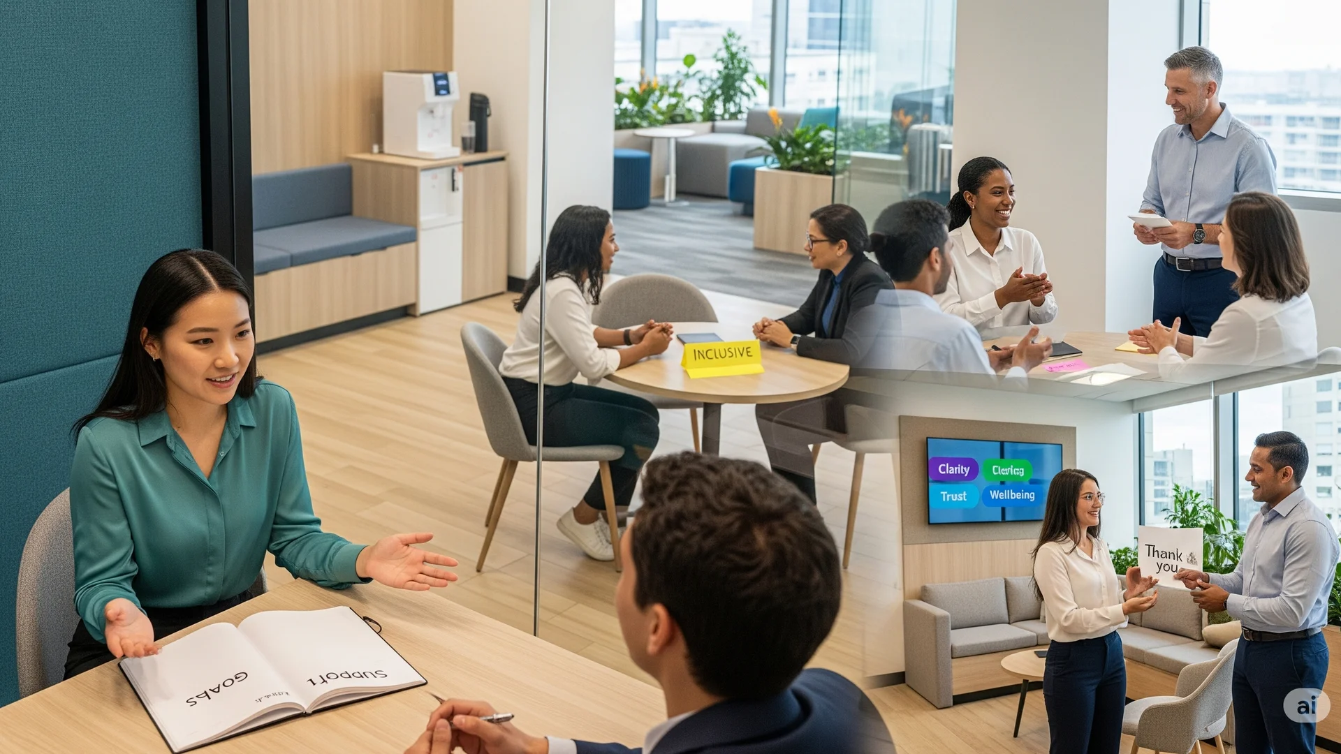 Modern Office Team Collaboration Meeting Spaces