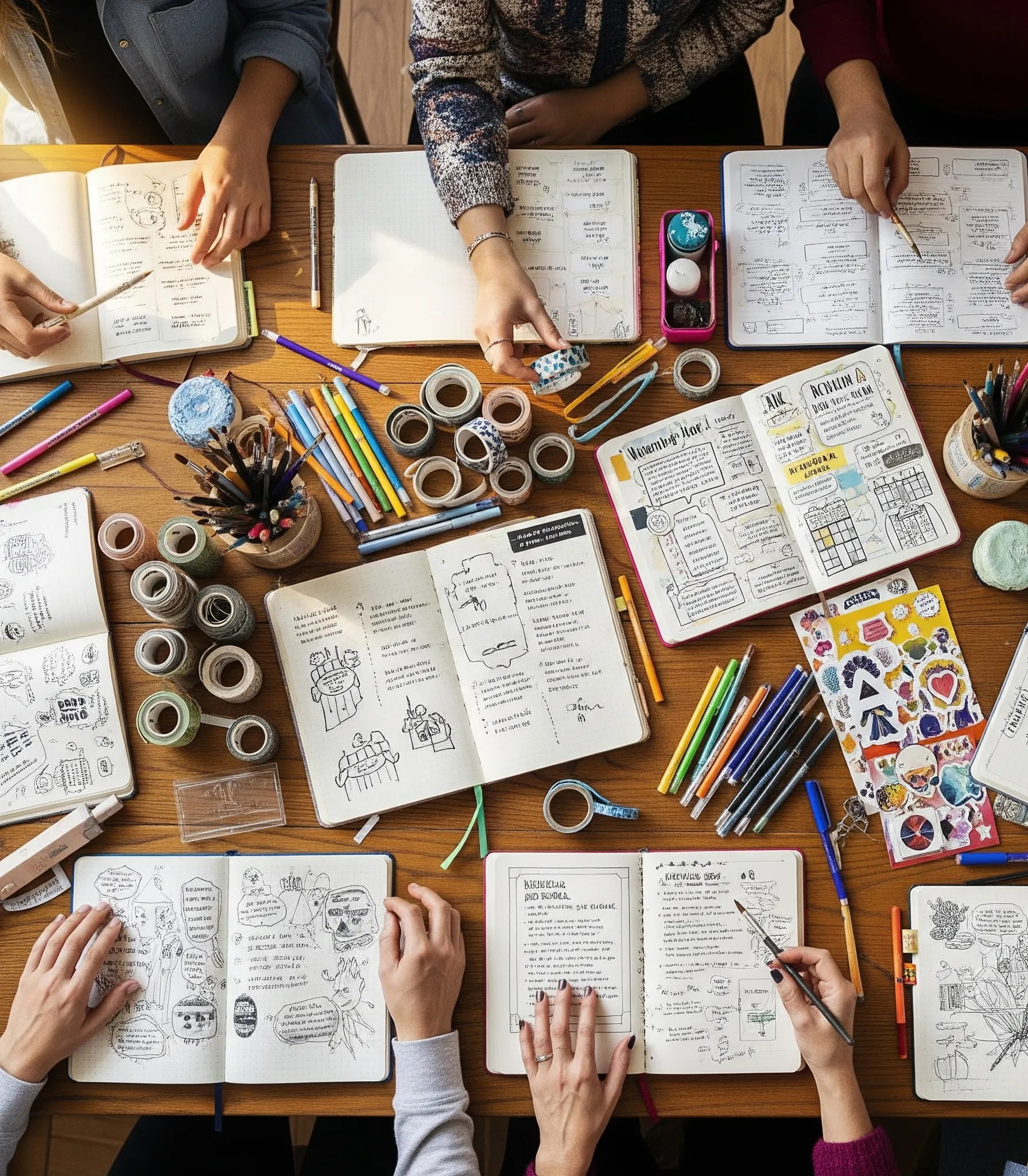 People Drawing Journals Art Supplies