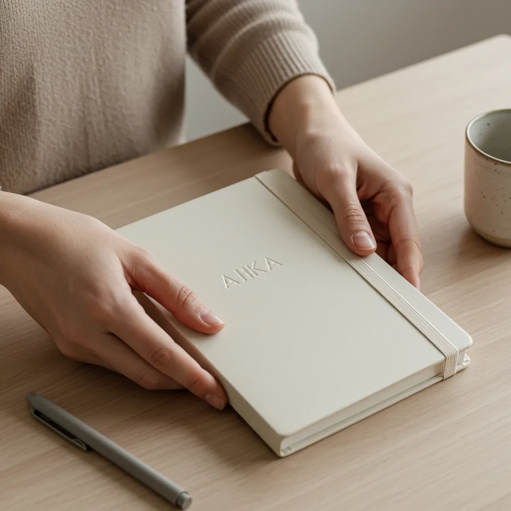 Personalized Cream Notebook With Band