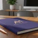 Purple Notebook On Wooden Table