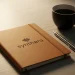 Tan Notebook Synthara Pen Coffee