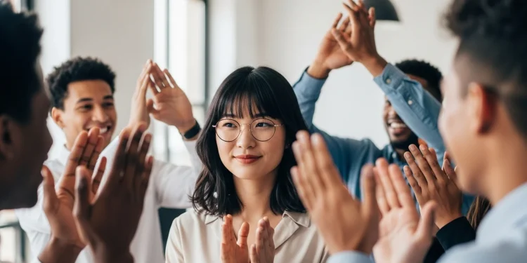 Team Celebrating Success Clapping Hands