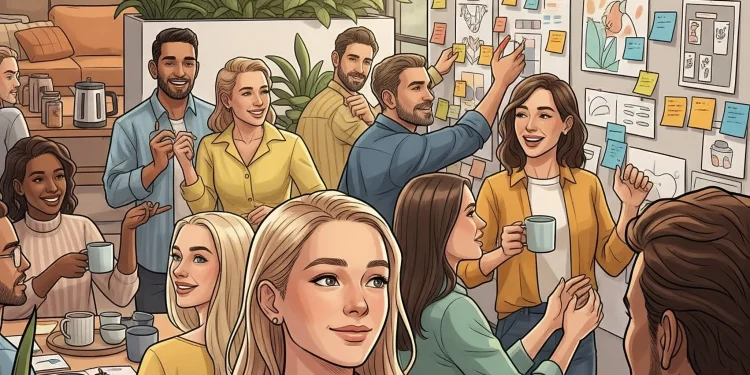 Vibrant Office Illustration