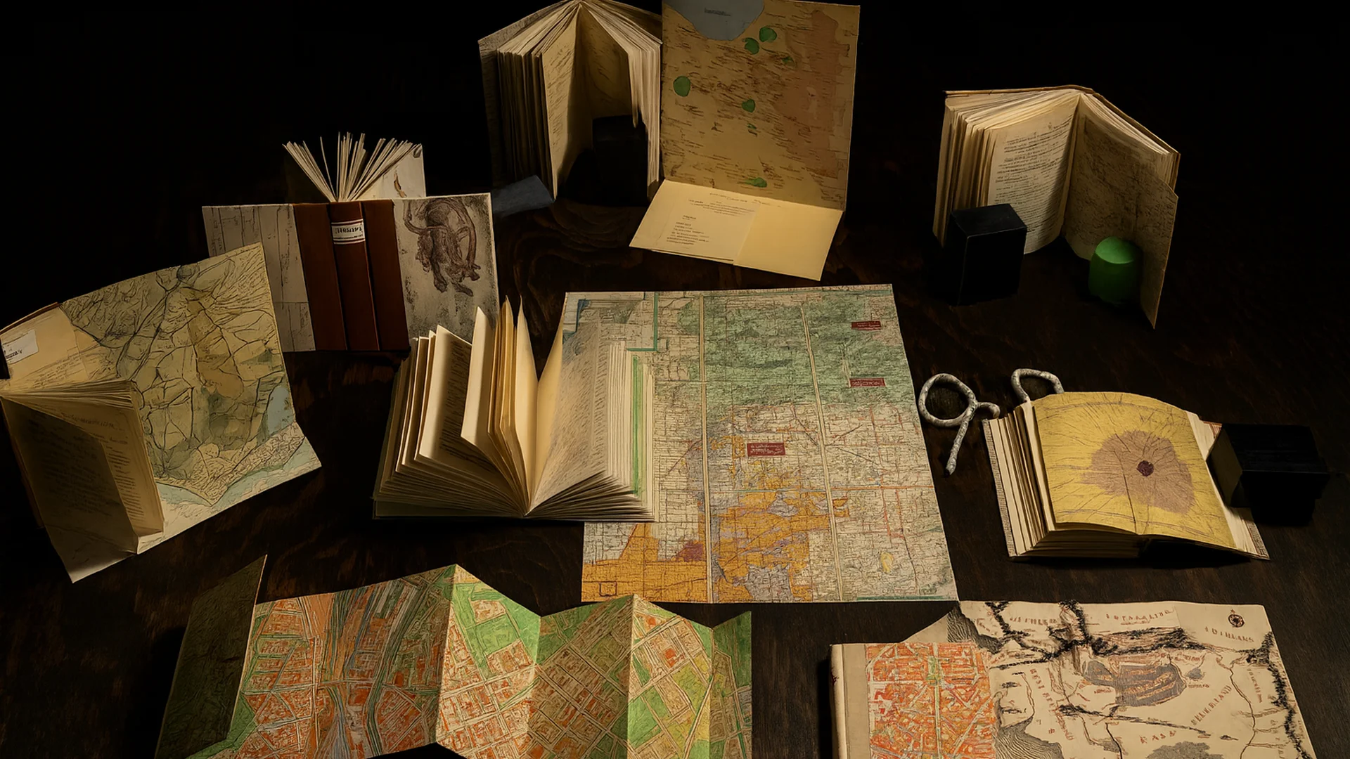 Vintage Maps And Journals Collection