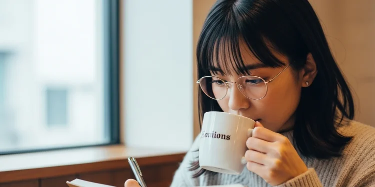 Woman Coffee Cafe Reading Notes