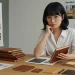 Woman Design Leather Notebooks Workspace