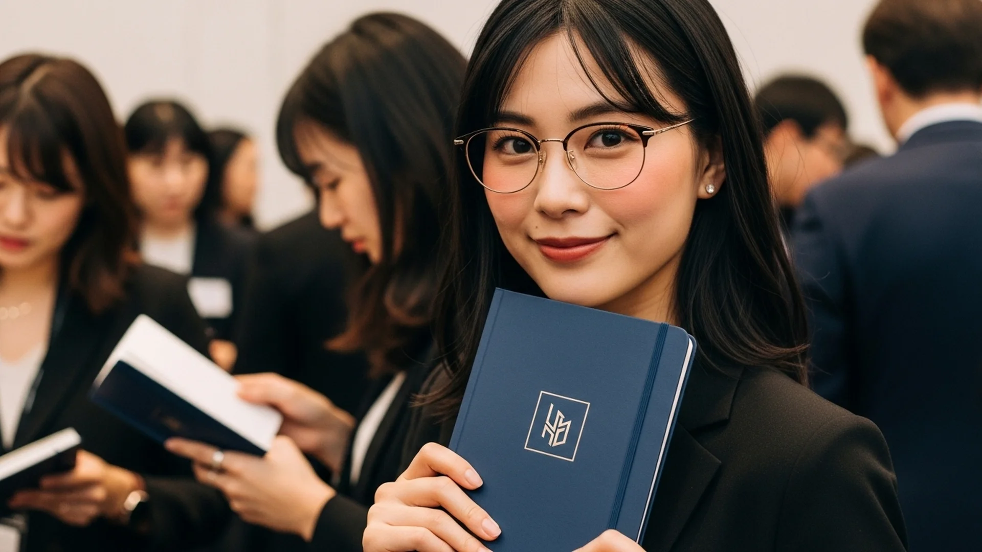 Woman Glasses Notebook Business Meeting