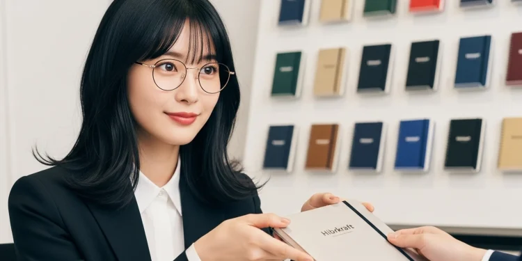 Woman Holding Notebook Hibkraft Display