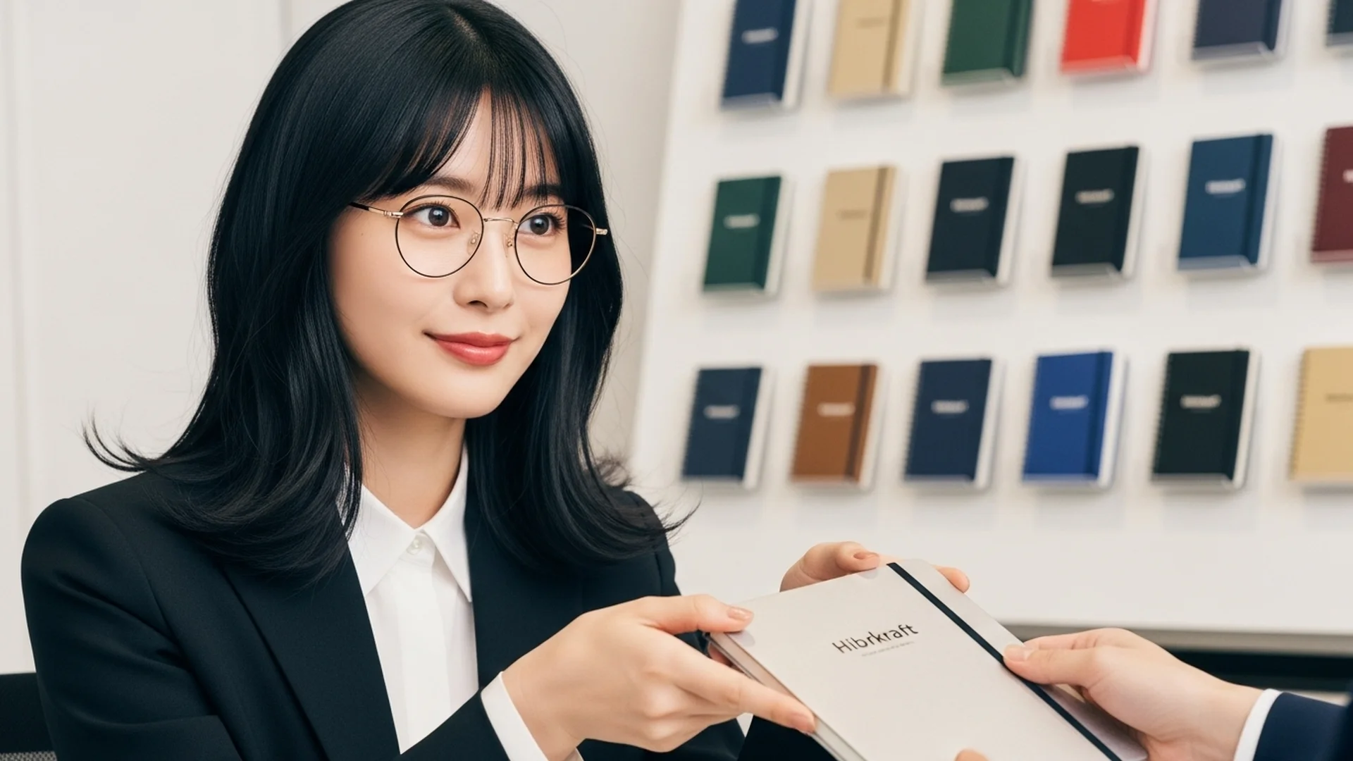 Woman Holding Notebook Hibkraft Display