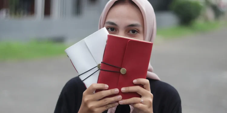 Woman Holding Notebooks Custom Notebook Personalized Journal Standard Order